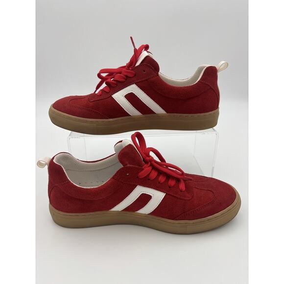 Cruza Low Profile Sneakers Red Suede Size 39 Retro Made in Portugal - Picture 3 of 12
